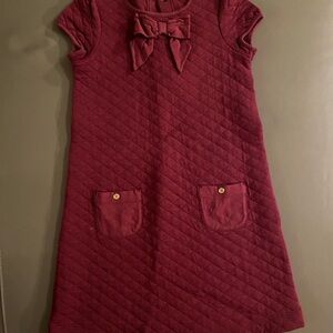 Janie and Jack Burgundy Quilted Dress with Bow